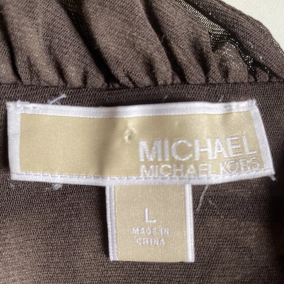 Vintage Y2k Michael Kors Animal Print Top Size Large Brown Empire Waist Fairy - Picture 6 of 10